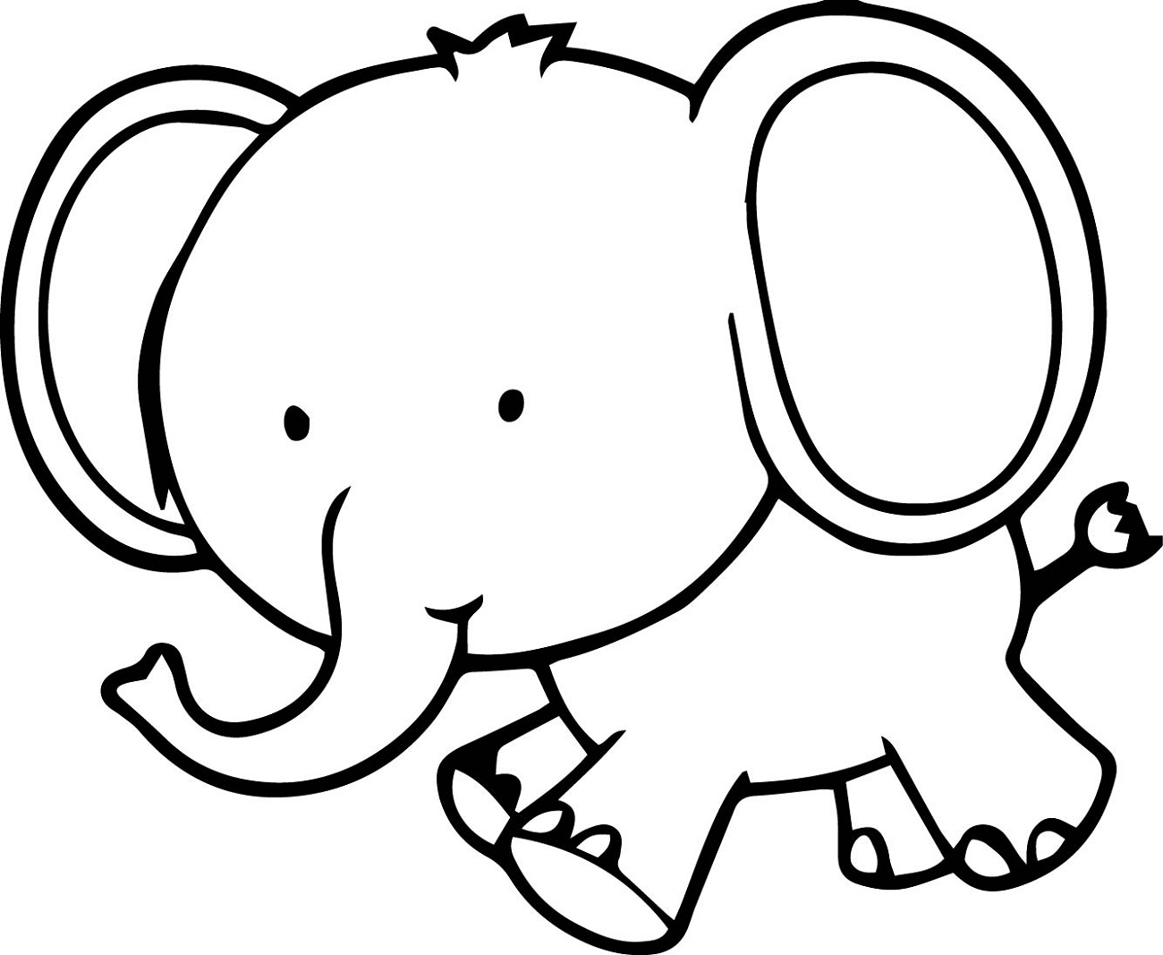 Baby Elephant Coloring Pages for Kindergarten | Activity Shelter
