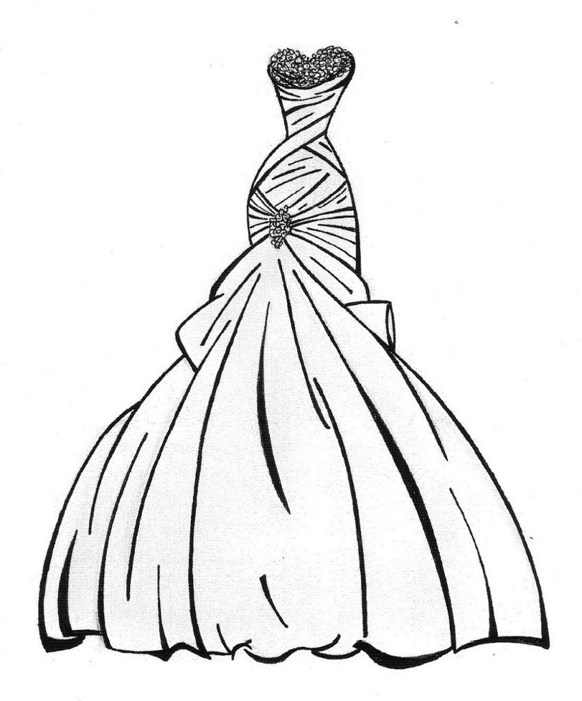 Wedding Dress Coloring Pages for Girls Activity Shelter