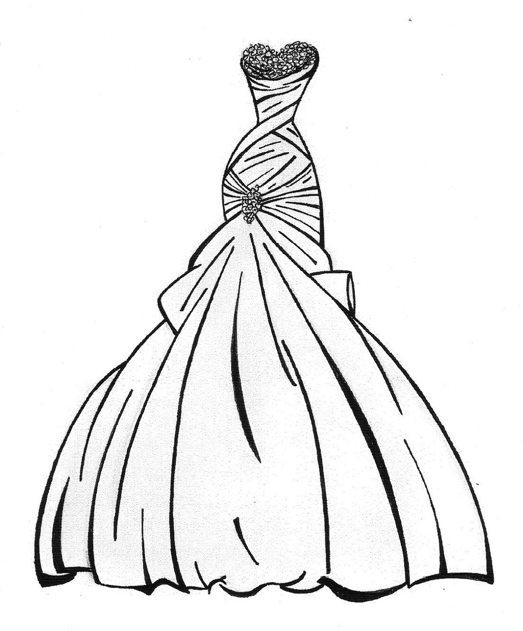 wedding dress coloring pages bride