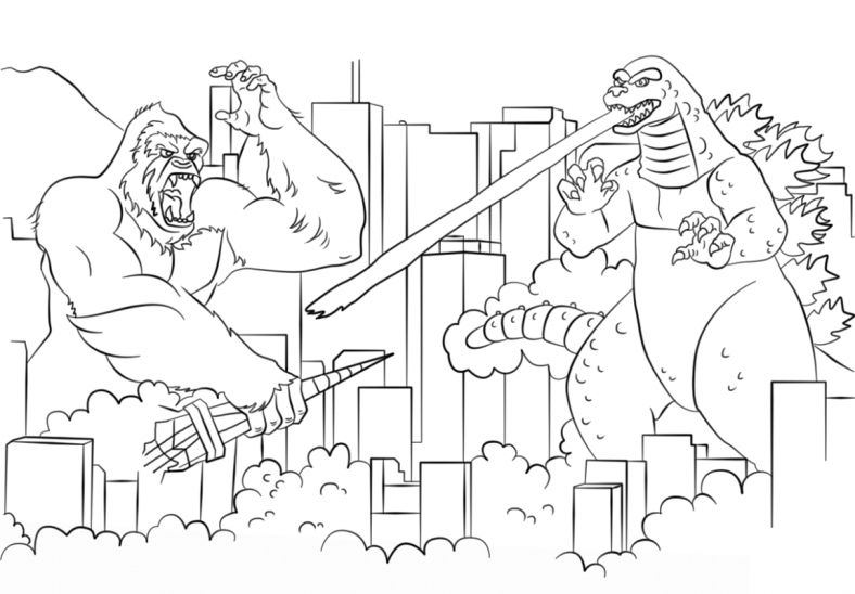 910 Coloring Pages Godzilla  HD