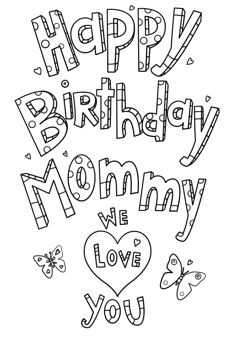 Happy Birthday Card For Mom Printable Free