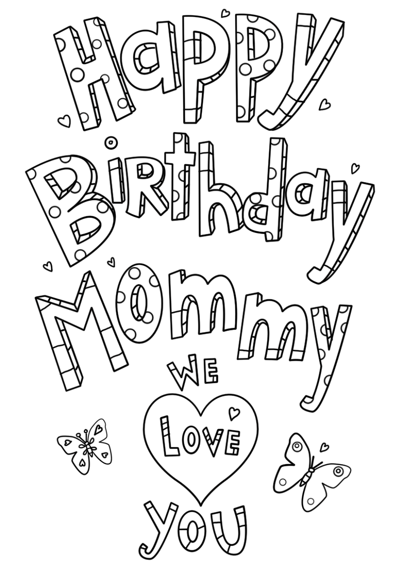 Happy Birthday Mom Coloring Pages Activity Shelter Happy Birthday Mom 