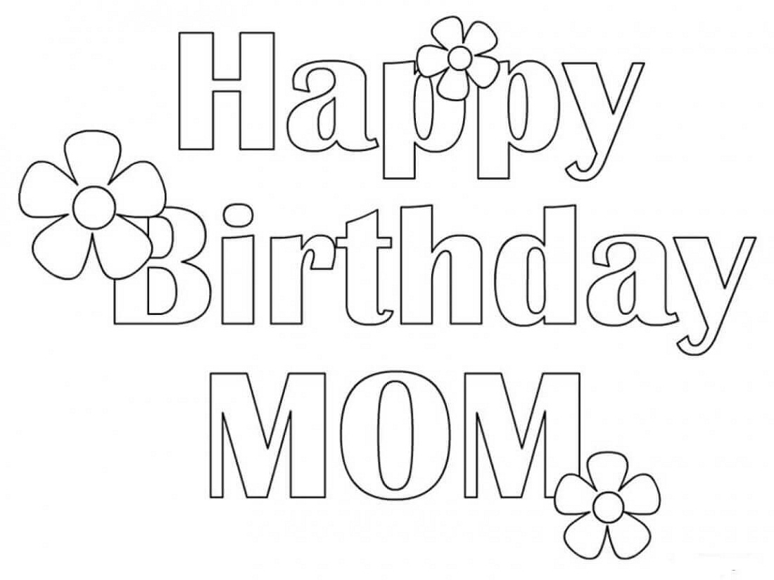 Happy Birthday Mom Coloring Pages | Activity Shelter