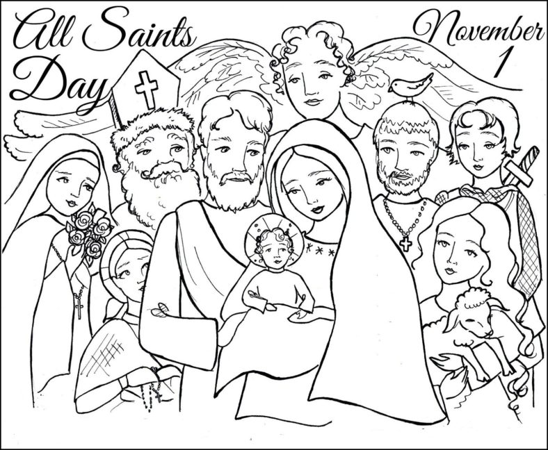 all saints day coloring pages printable