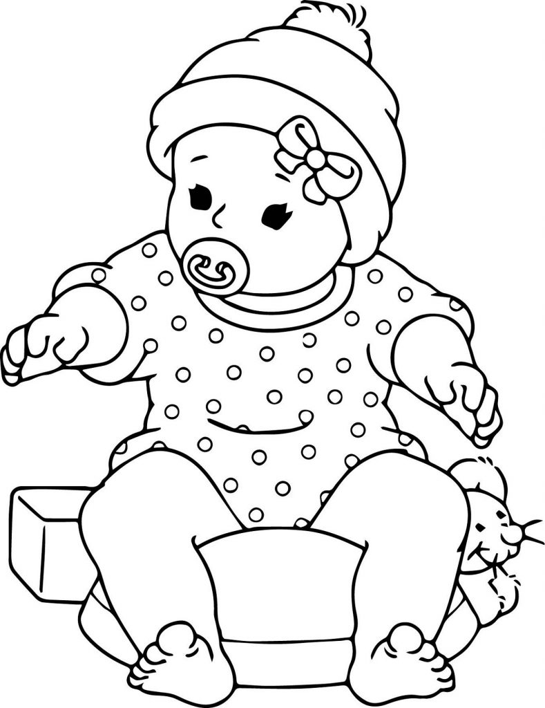 baby doll coloring page printable