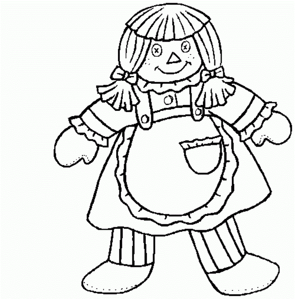baby doll coloring page simple