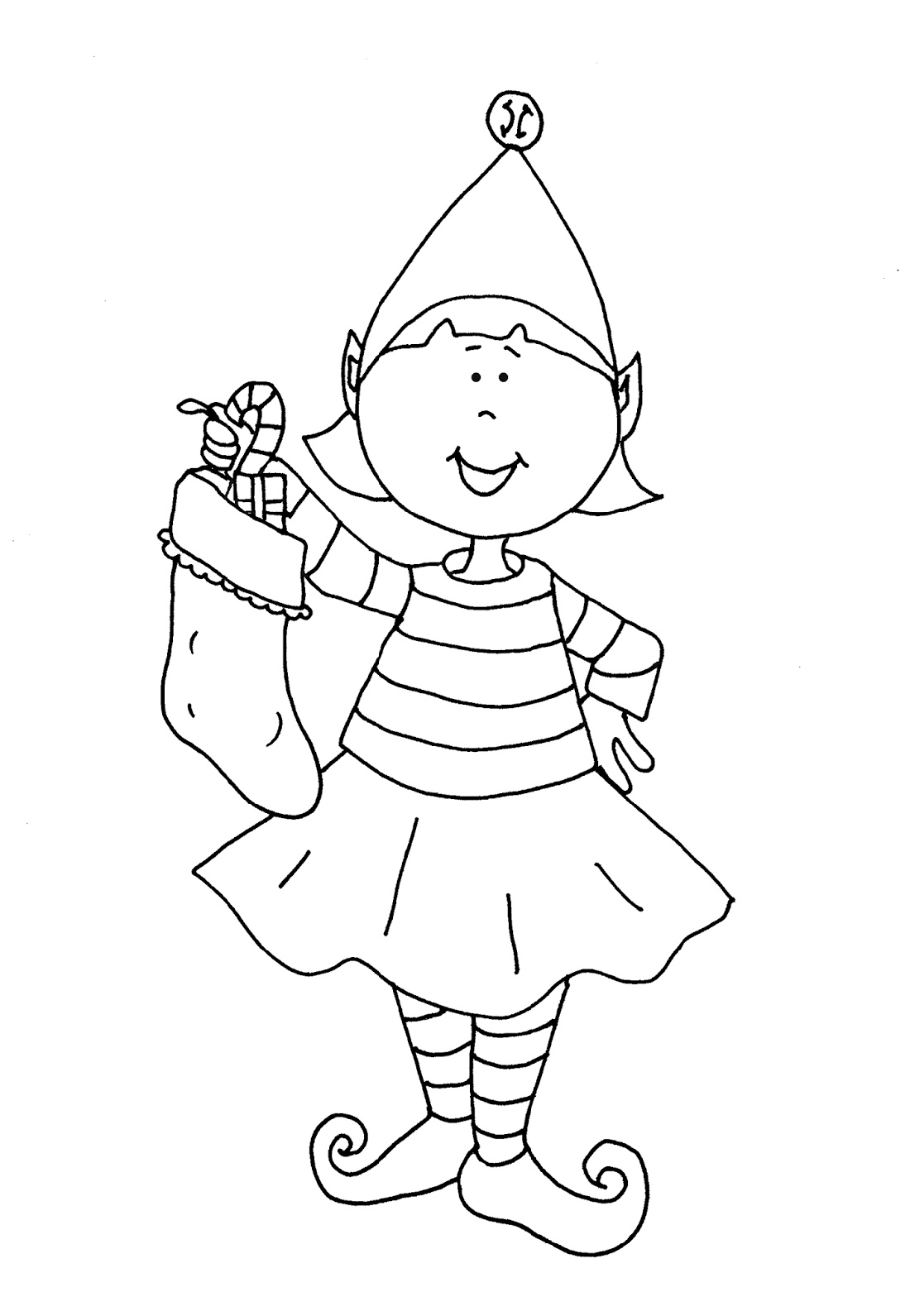 printable elf on shelf coloring pages