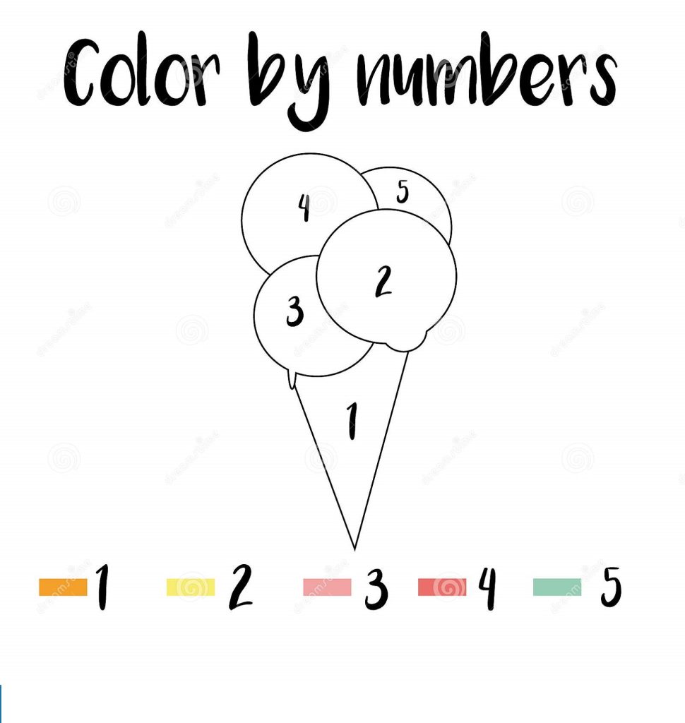 Color By Number Preschool Free Ice Cream