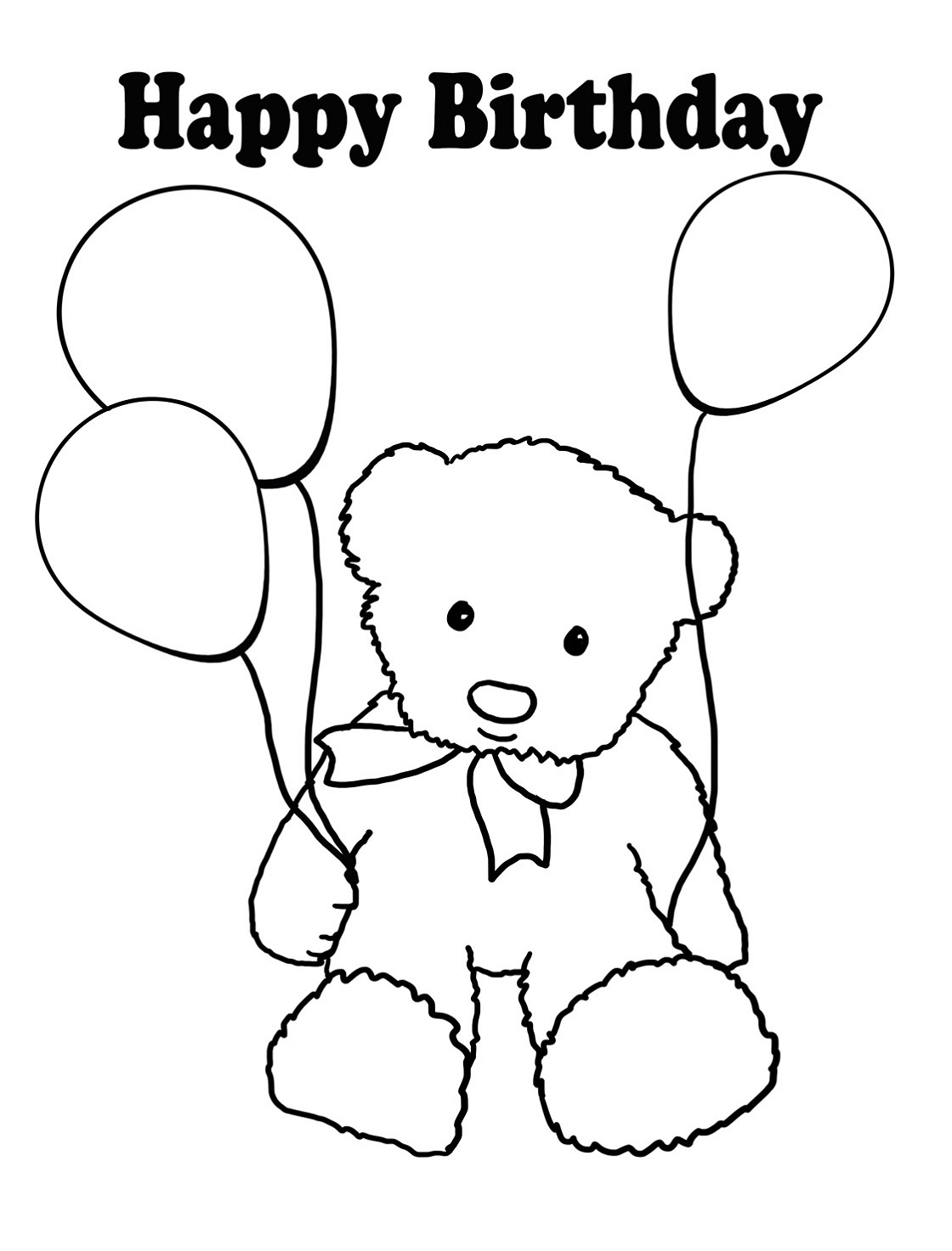 Birthday Printable Coloring Pages Balloon