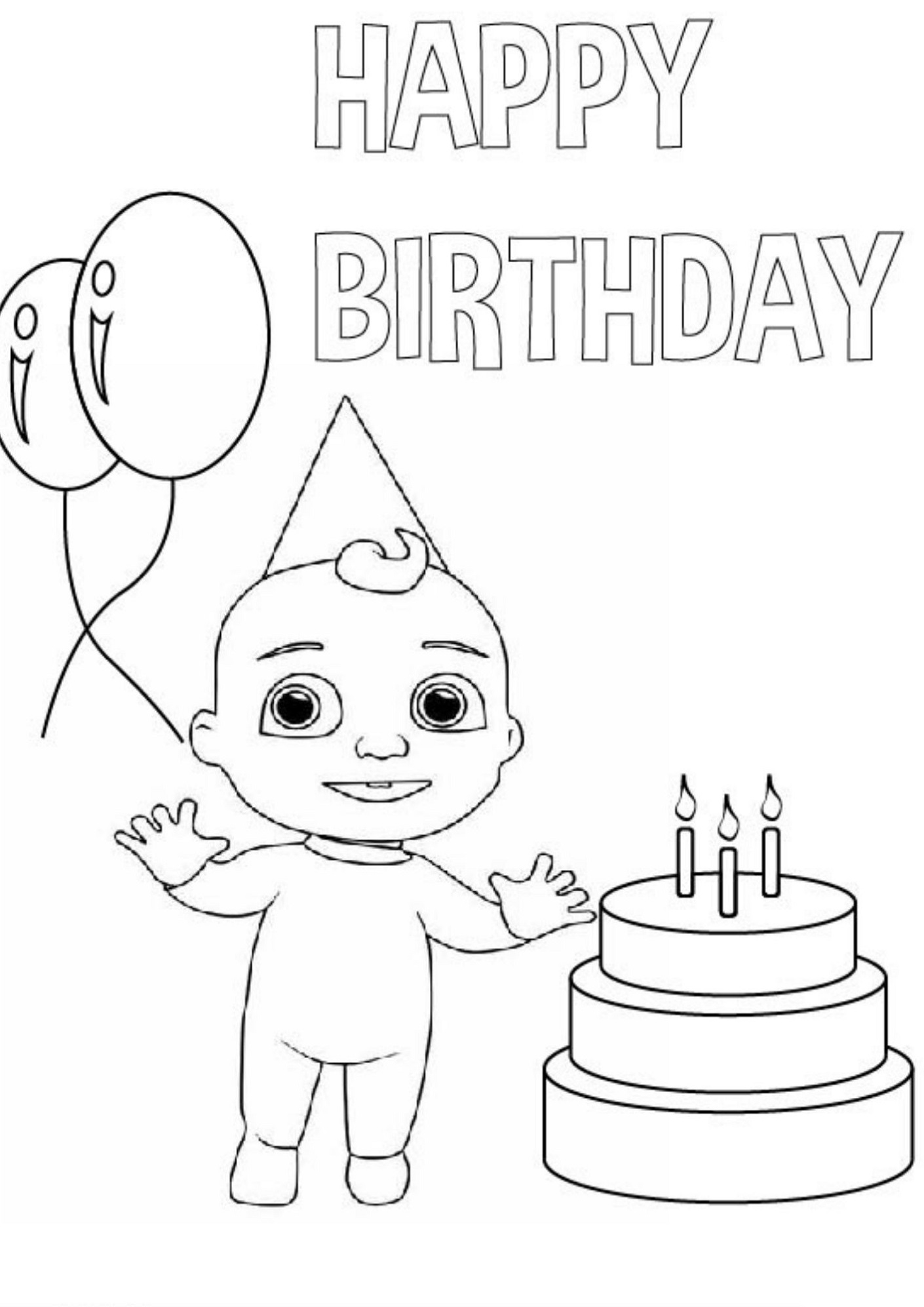 Birthday Printable Coloring Pages Cocomelon