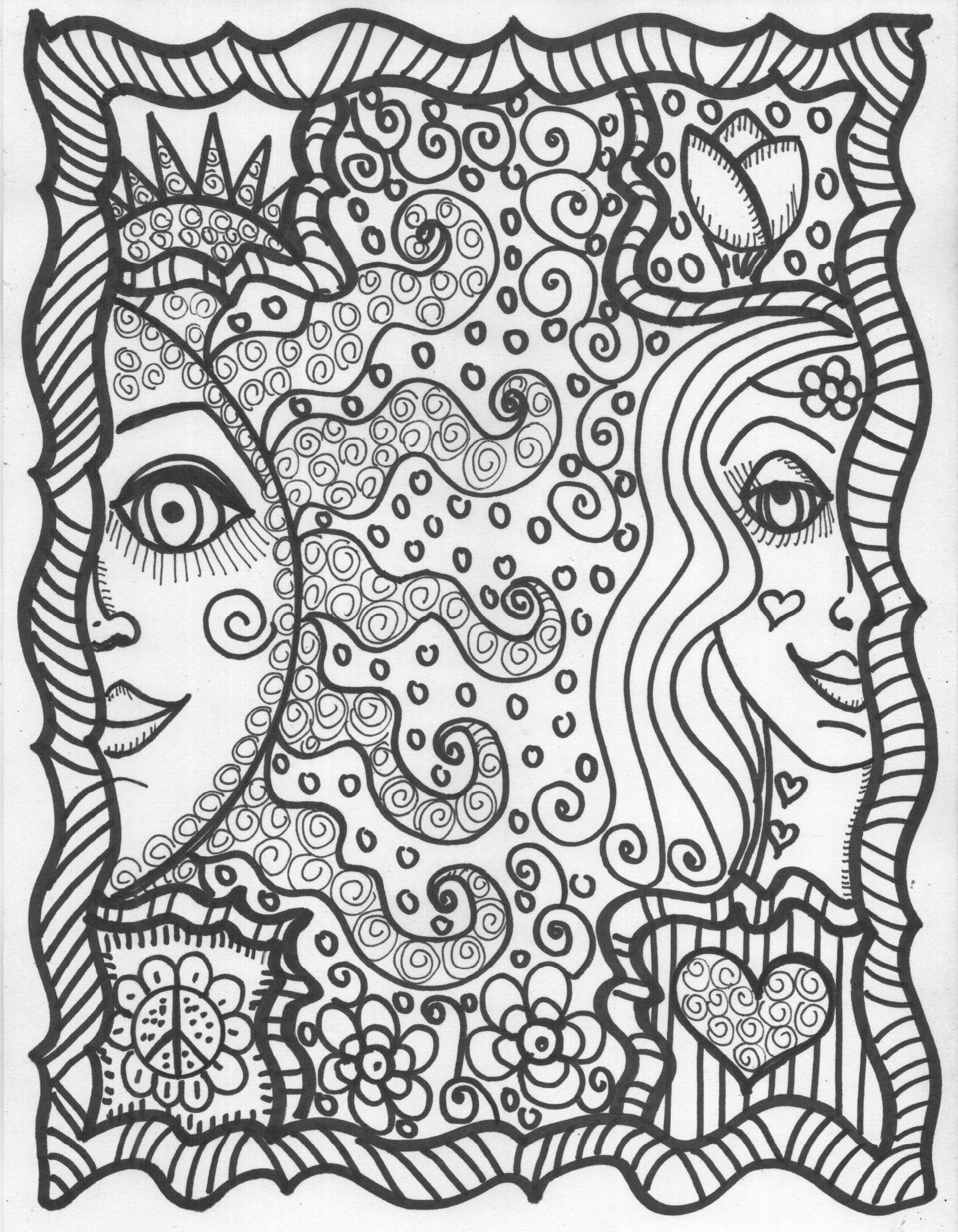 Cool Coloring Pages Printable Cool Hippie