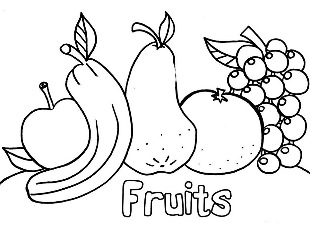 Coloring Page For Preschool Fruit