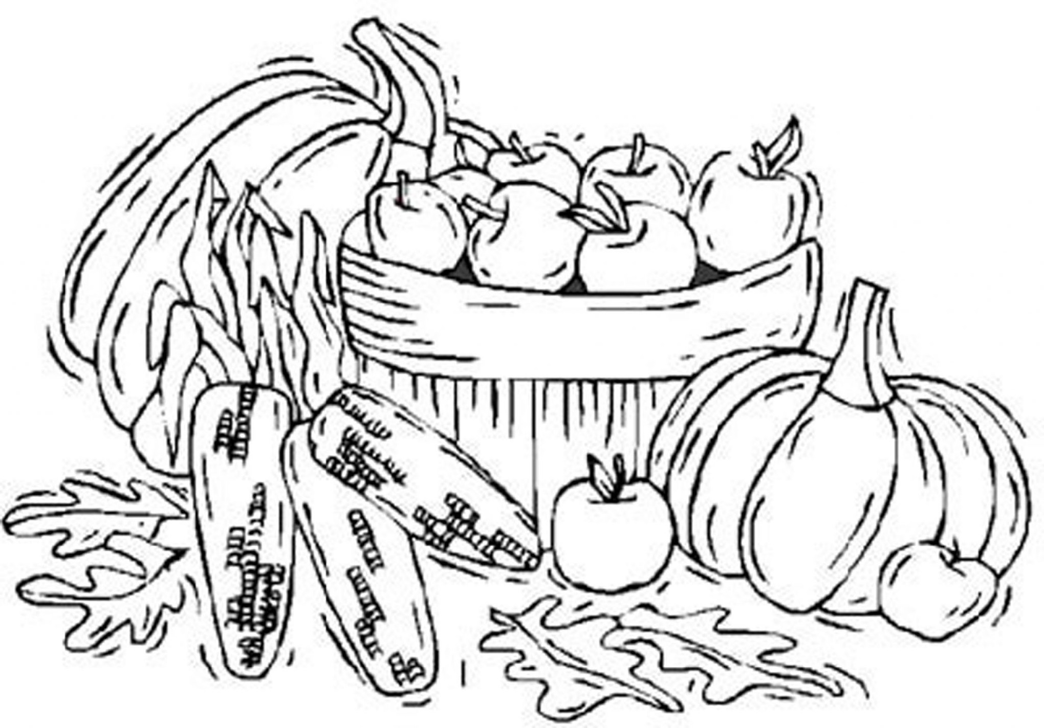 Coloring Sheets Fall Fruit