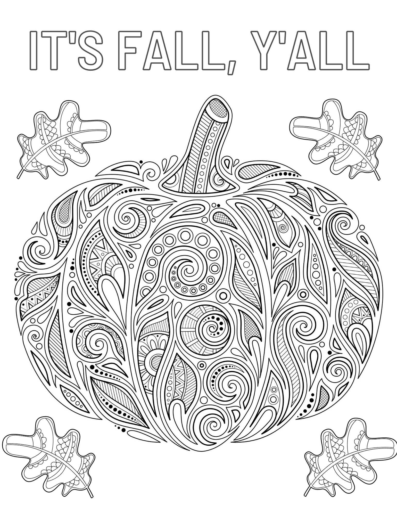 Coloring Sheets Fall Pumpkin