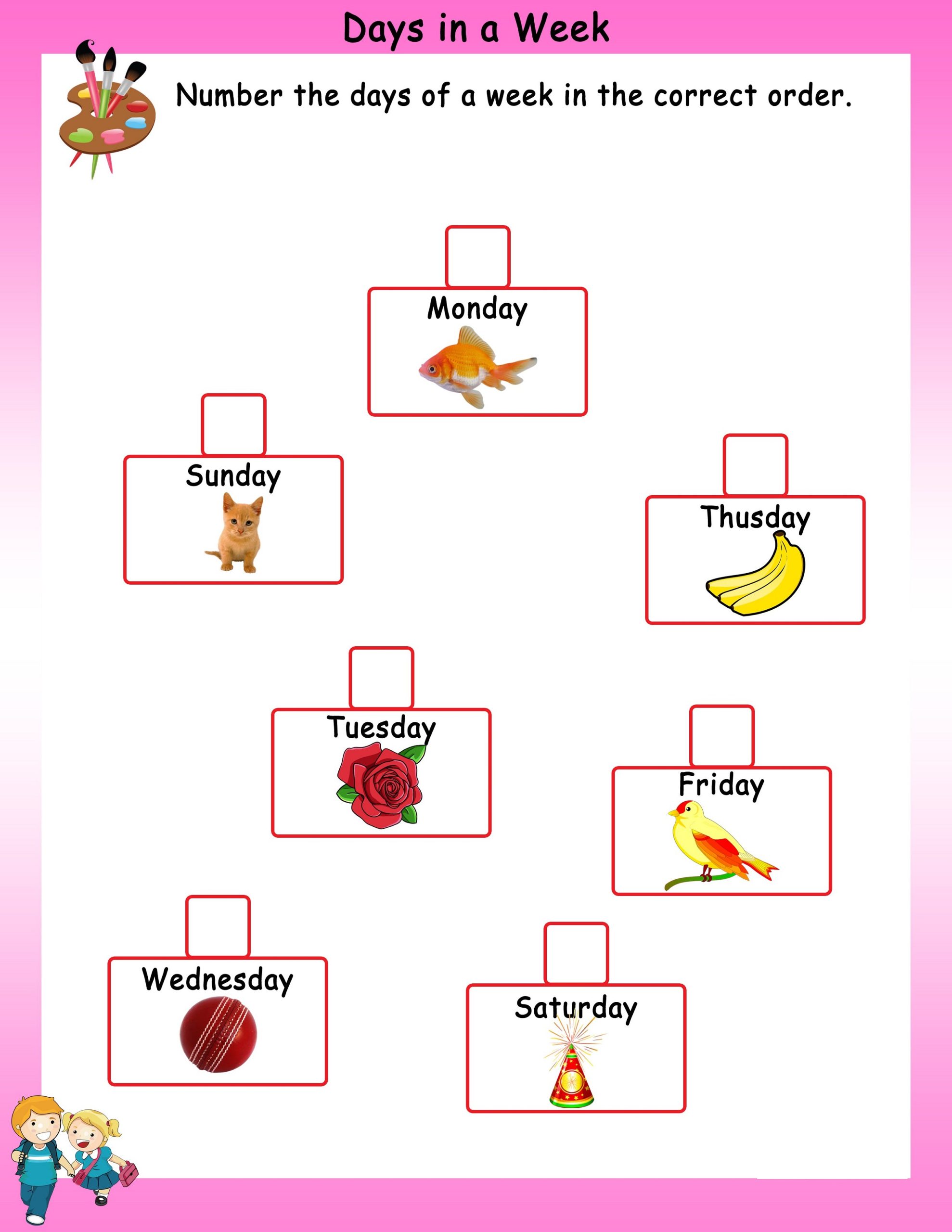 Days Of The Week Worksheet Sequence