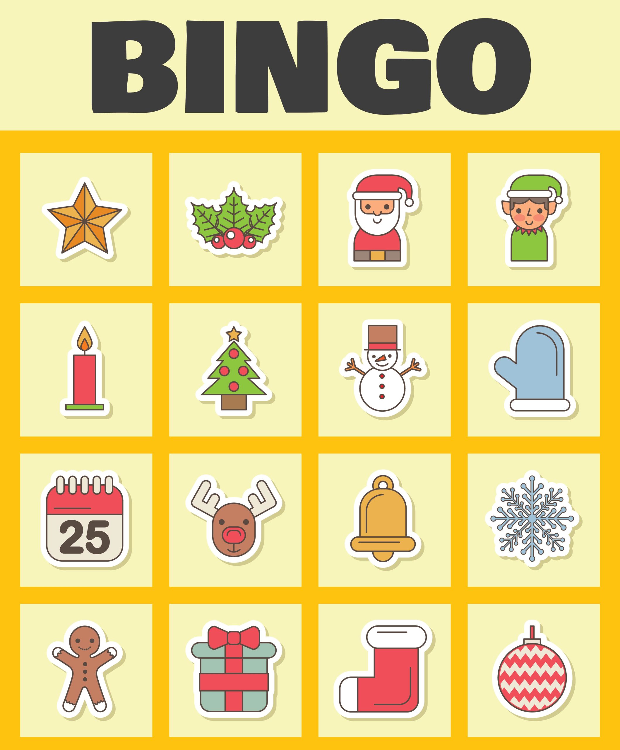 Christmas Worksheets Bingo