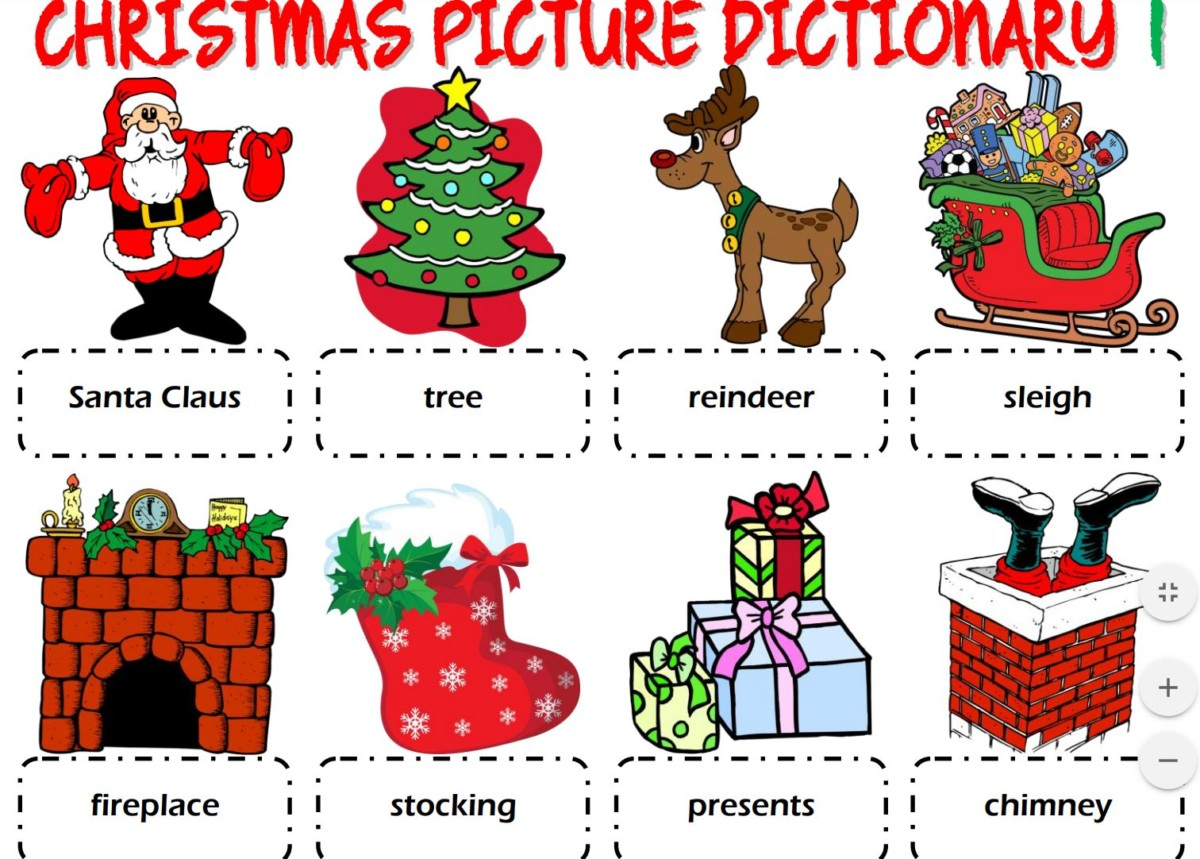 Christmas Worksheets Dictionary