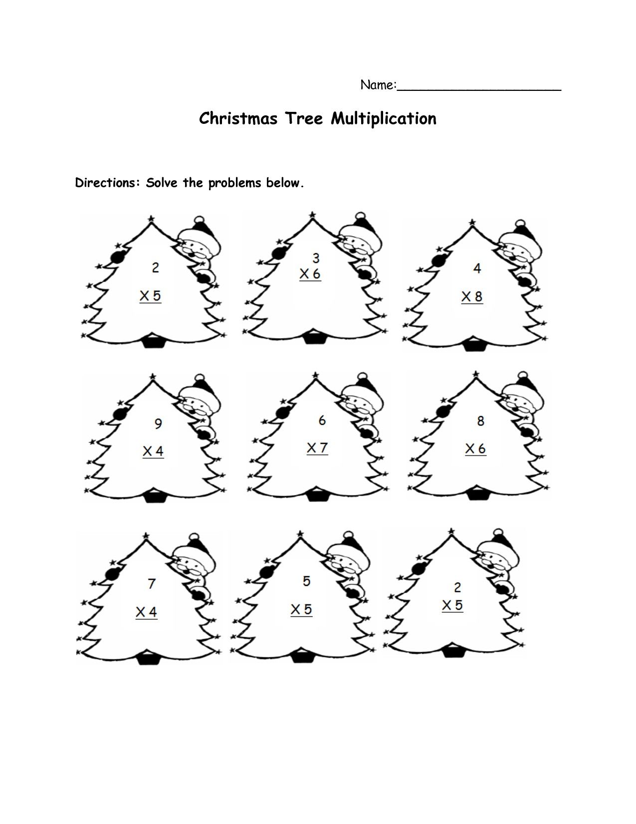 Christmas Worksheets Tree