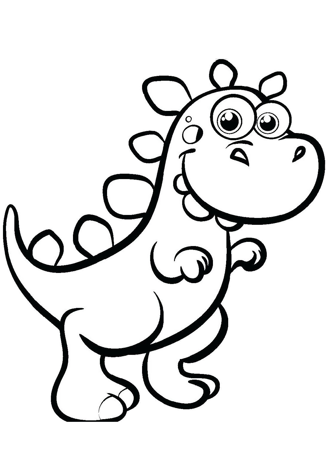 Easy Coloring Pages Printable Dinosaur