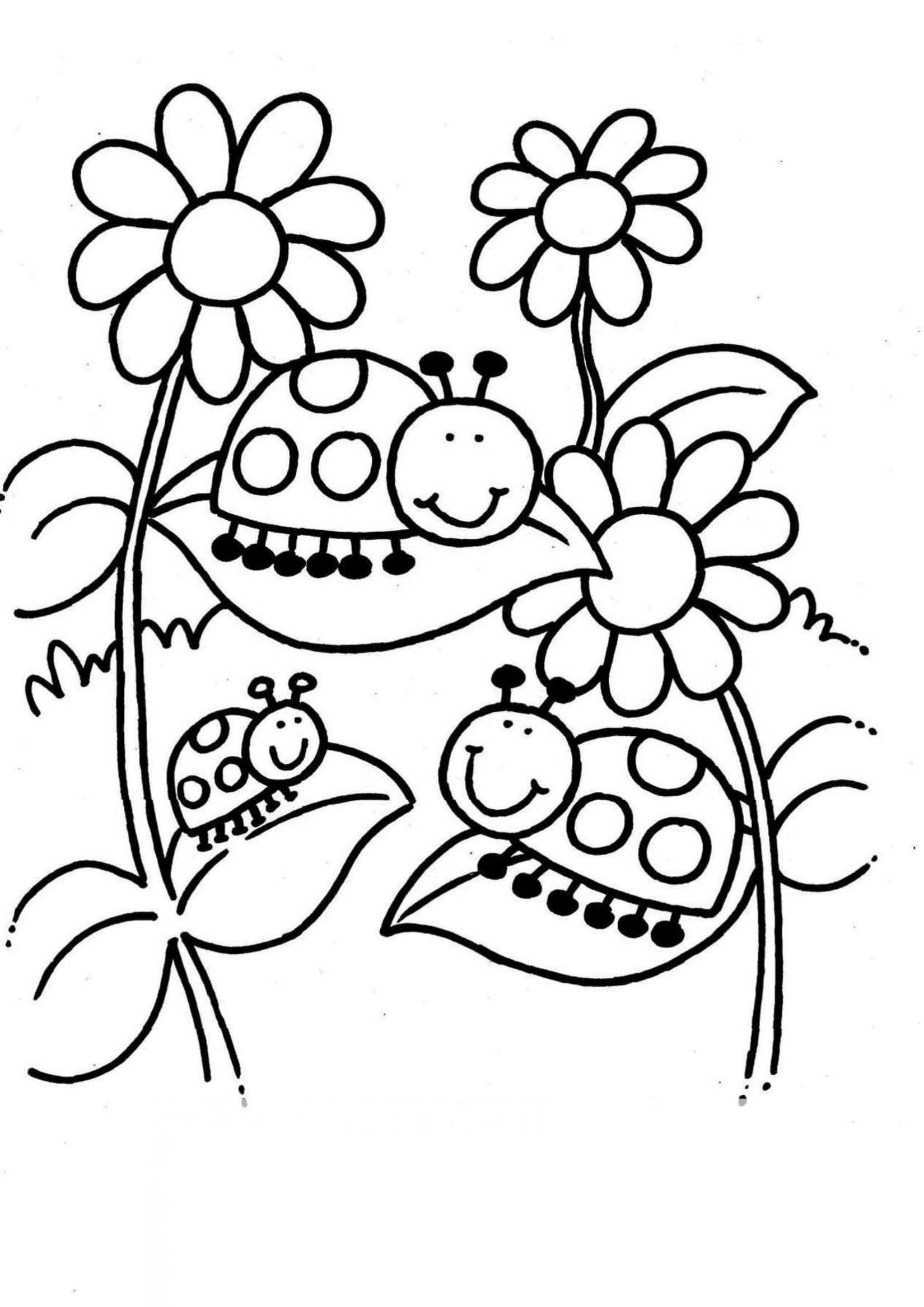 Easy Coloring Pages Printable Ladybugs