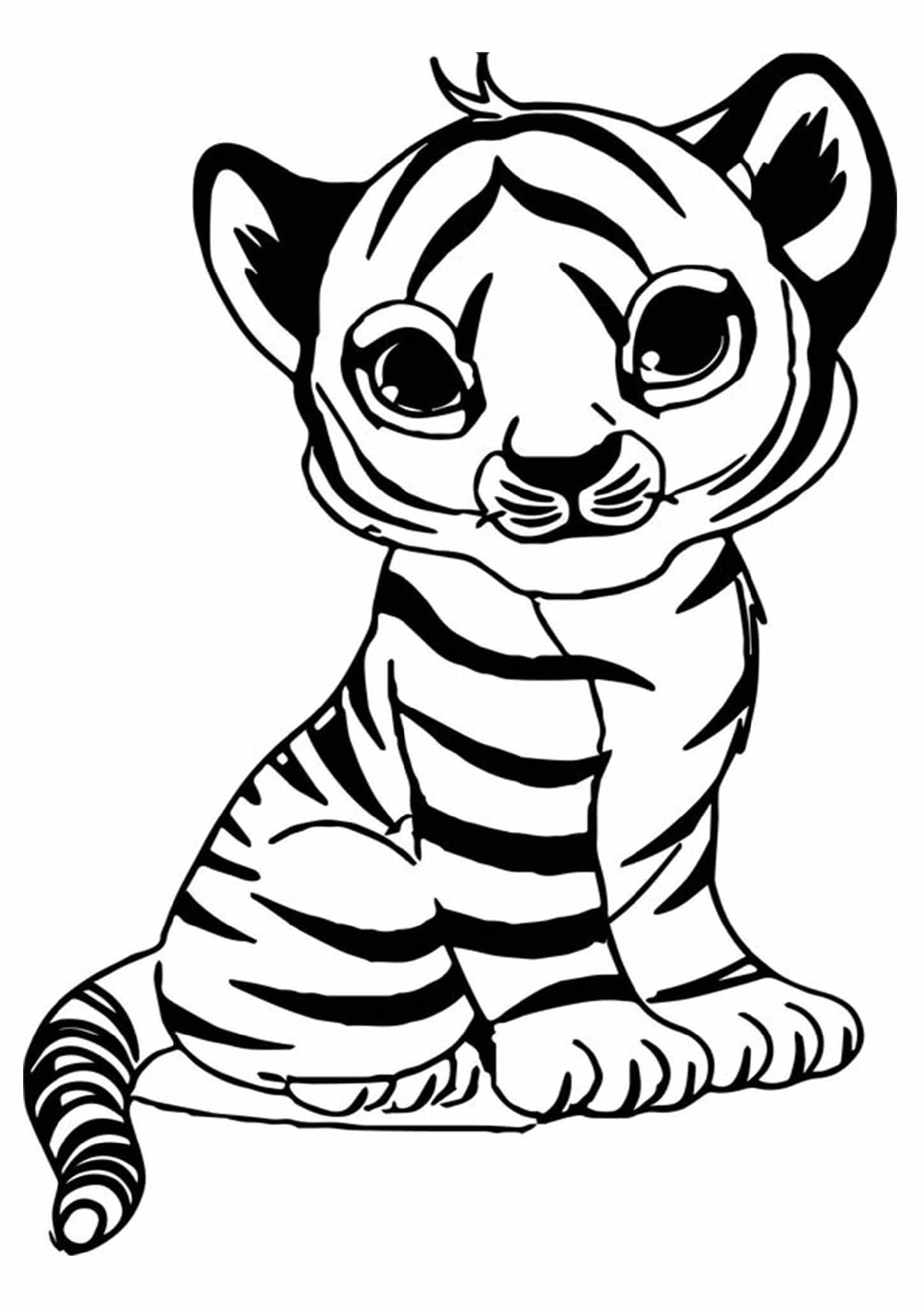 Easy Coloring Pages Printable Tiger