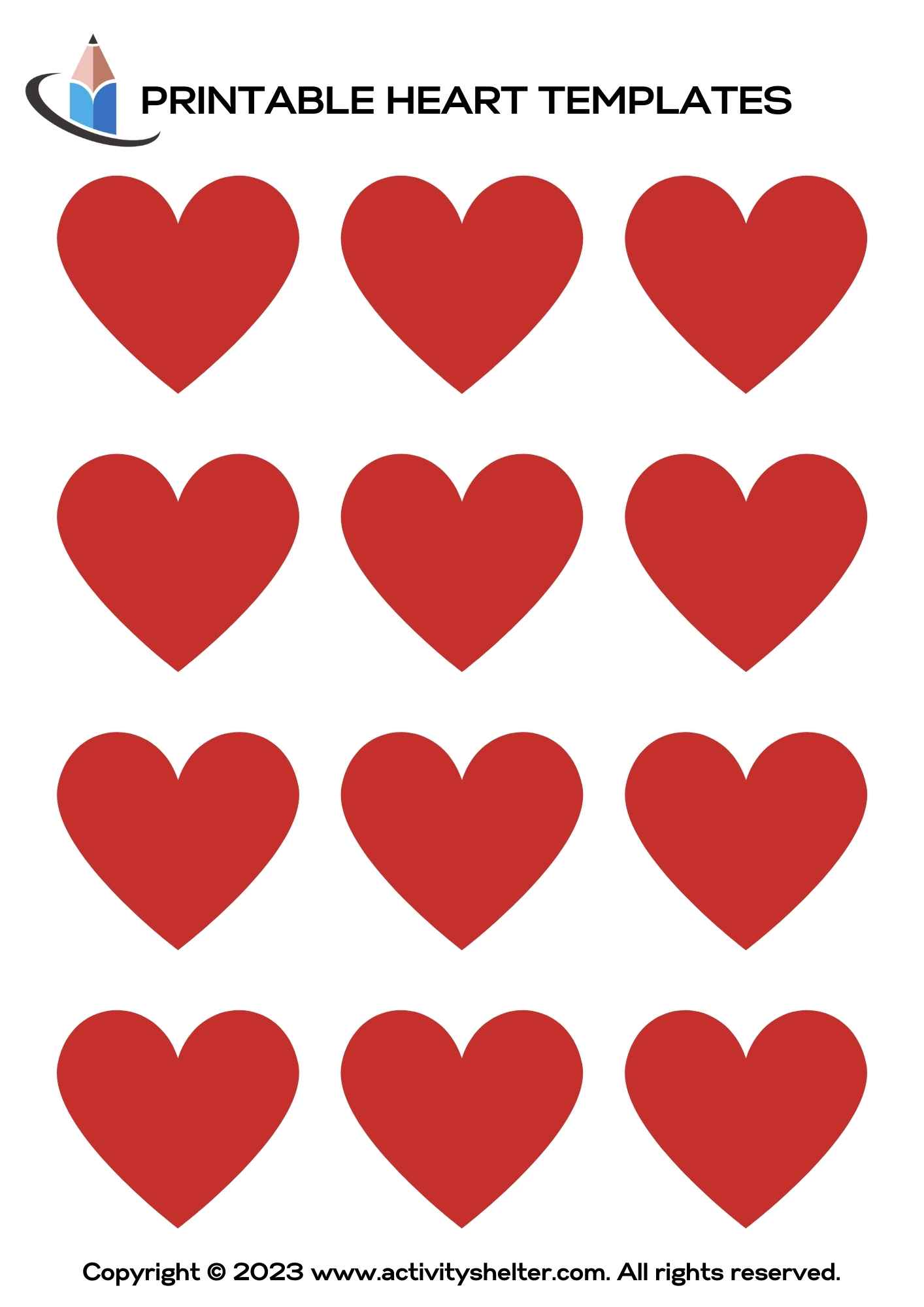 Free Heart Template Printable Small Size