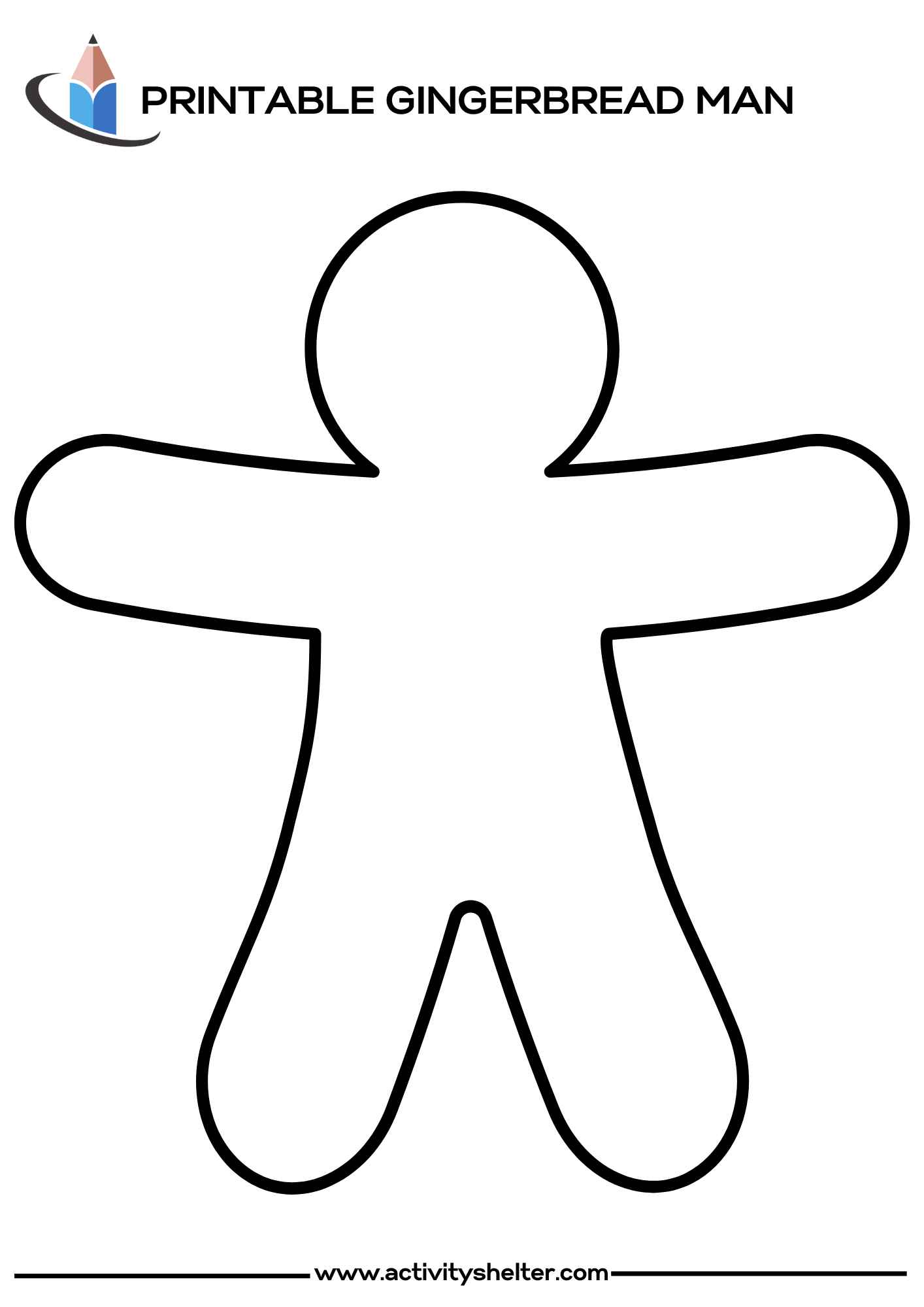 Gingerbread Man Printable Large Size