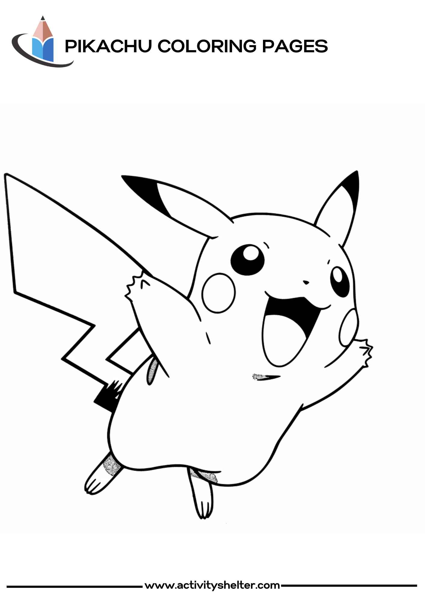 Flying Pikachu Printable Coloring Pages