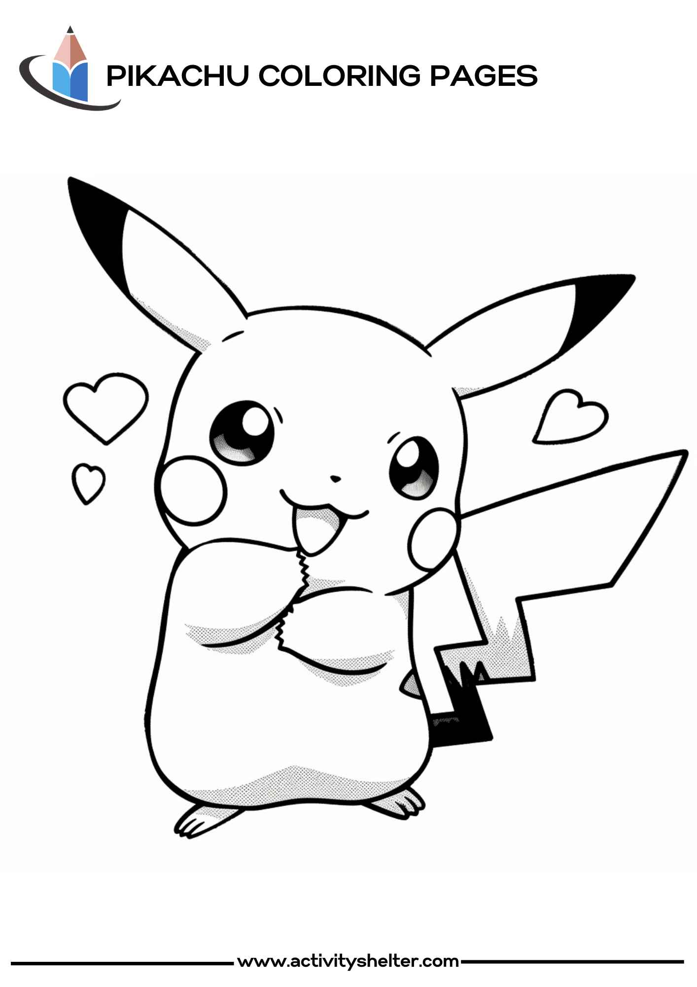 Pokemon Coloring Pages Pikachu Valentine