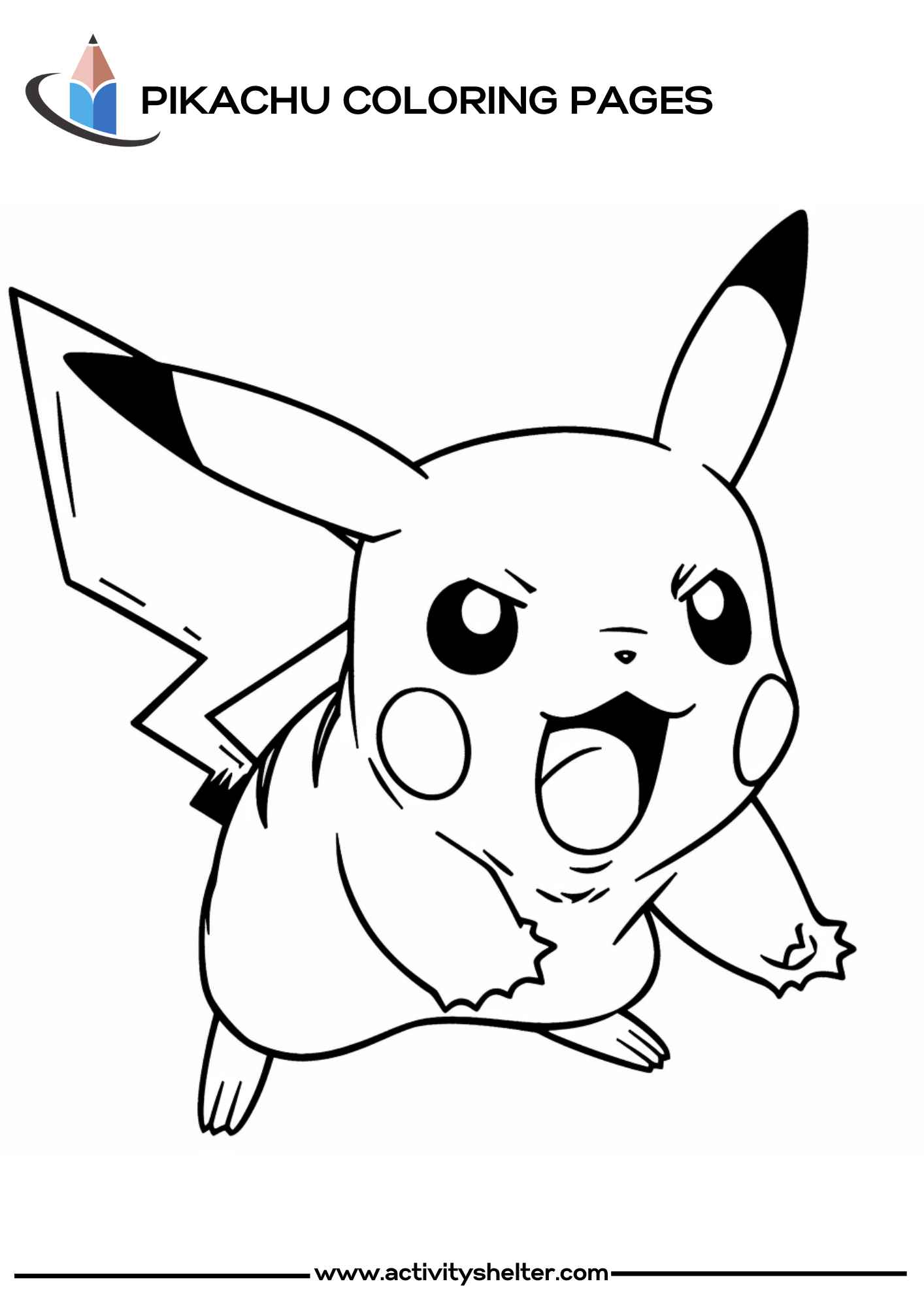 Printable Angry Pikachu Coloring Pages