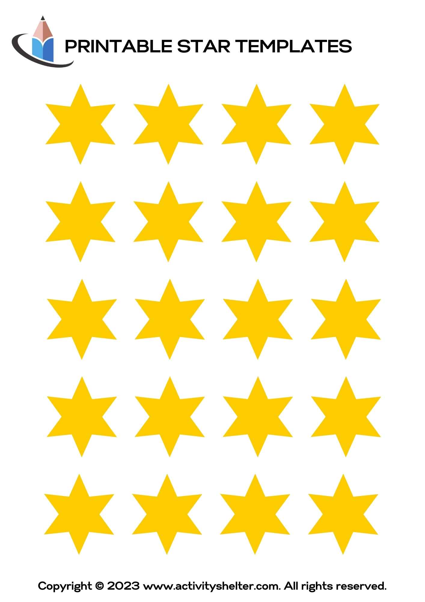 6 Pointed Printable Star Template