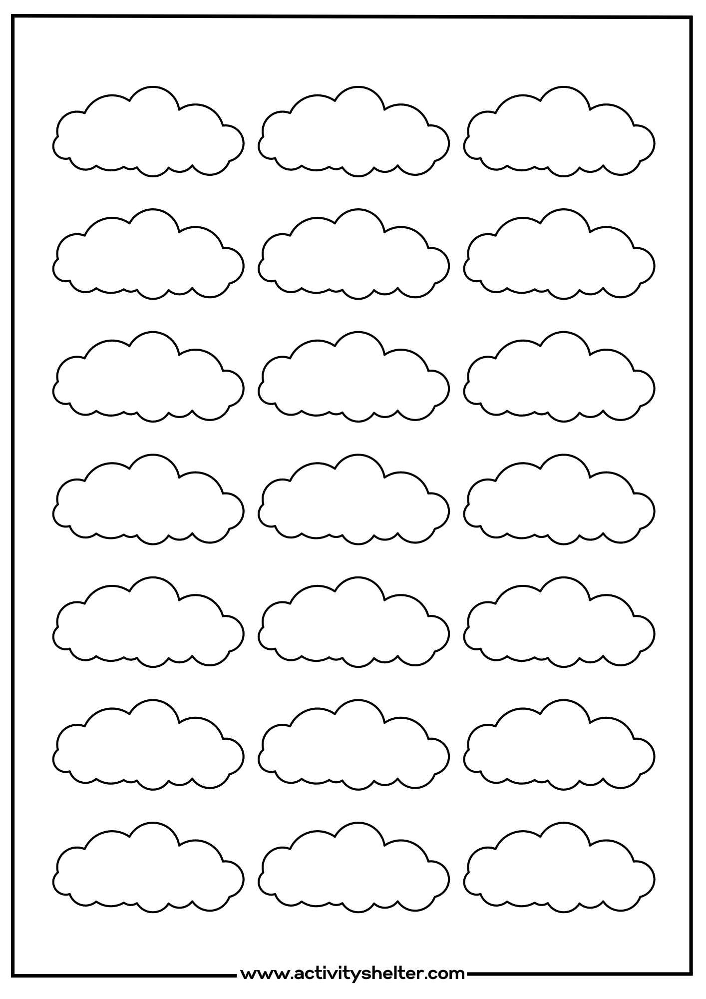 Cloud Template Free Printable