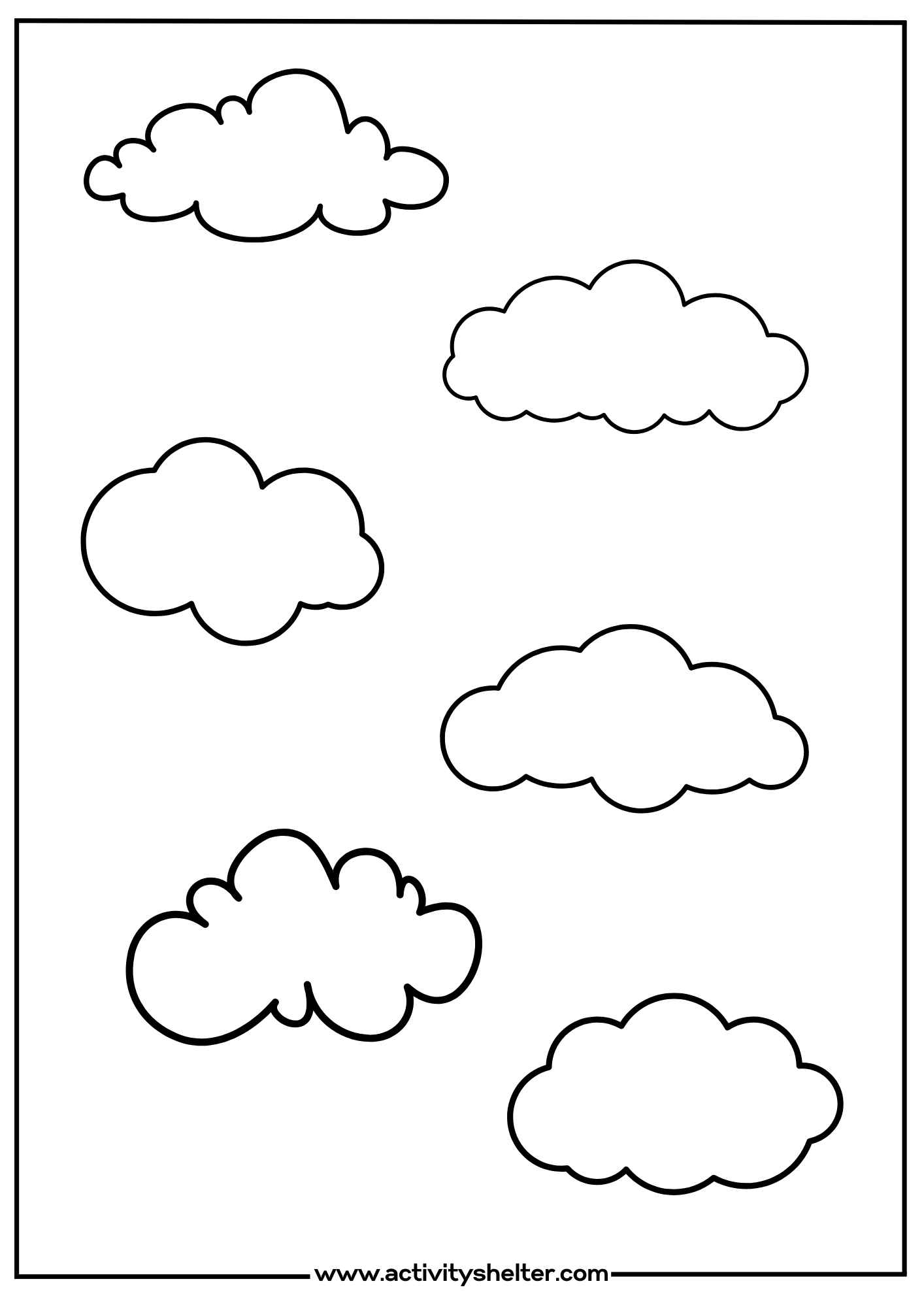 Cloud Template Printable Free