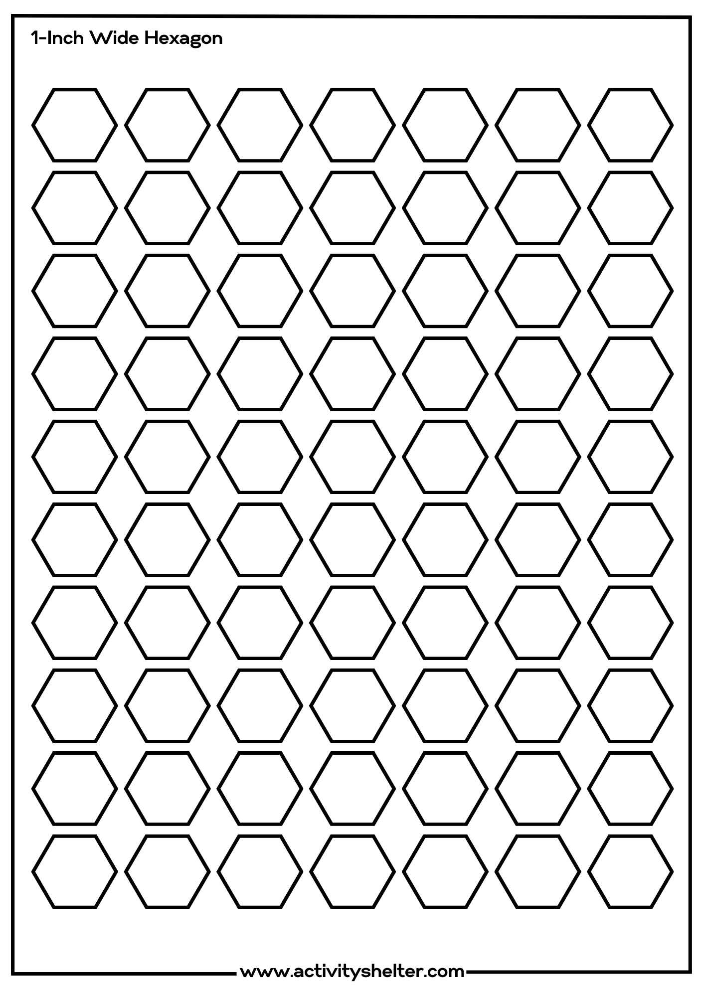 Free Hexagon Template 1-Inch Wide