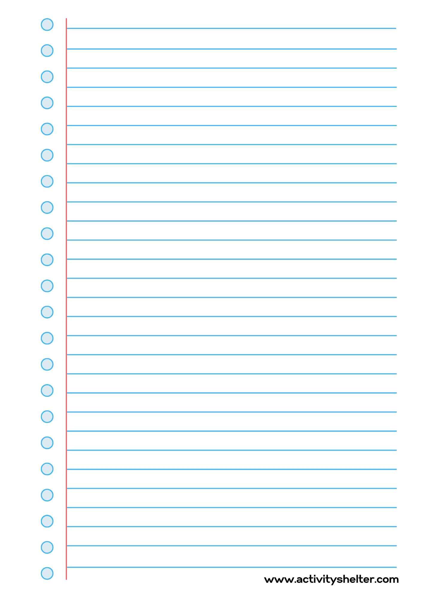 Lined Paper Printable Template