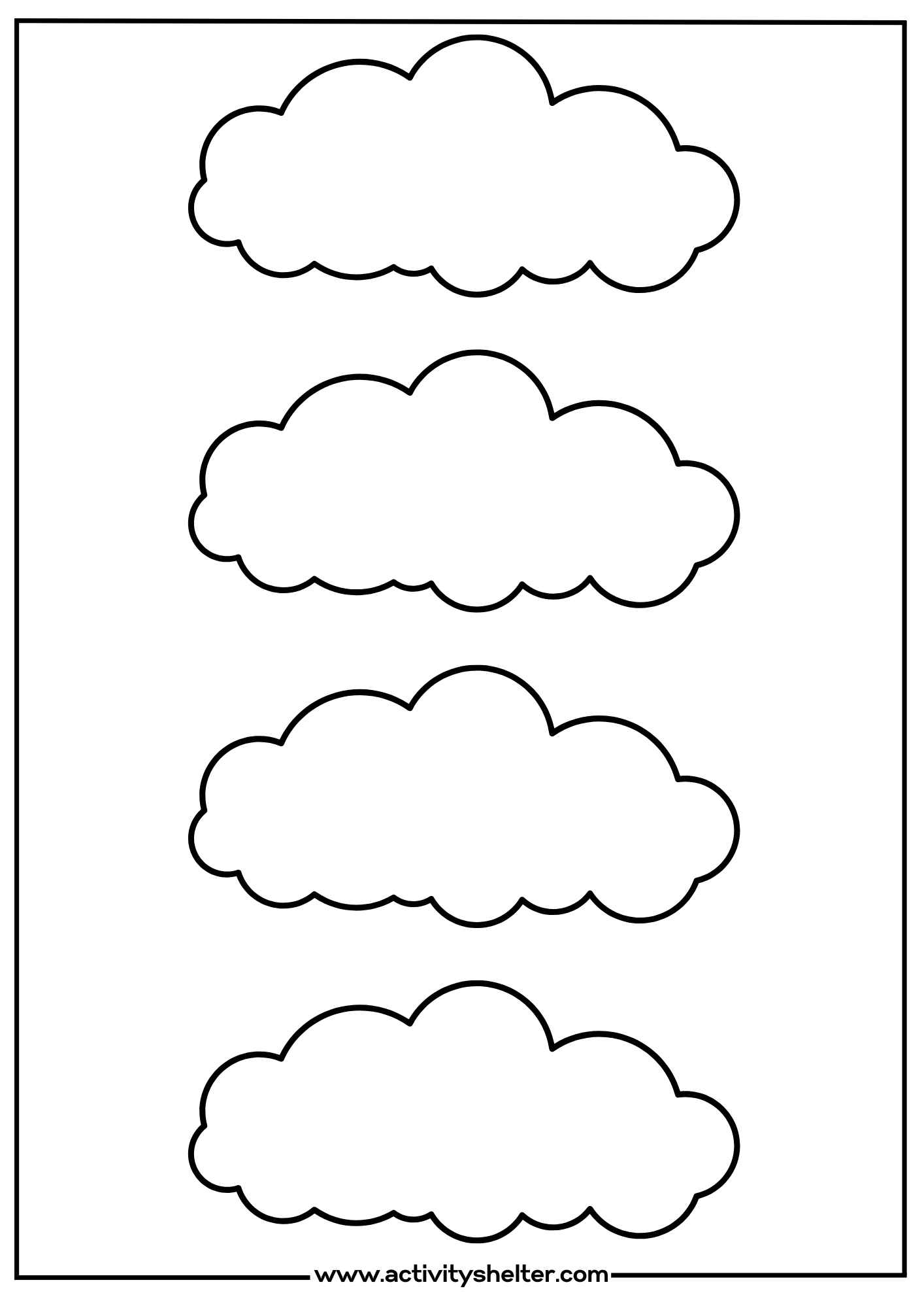 Printable Cloud Shape Template