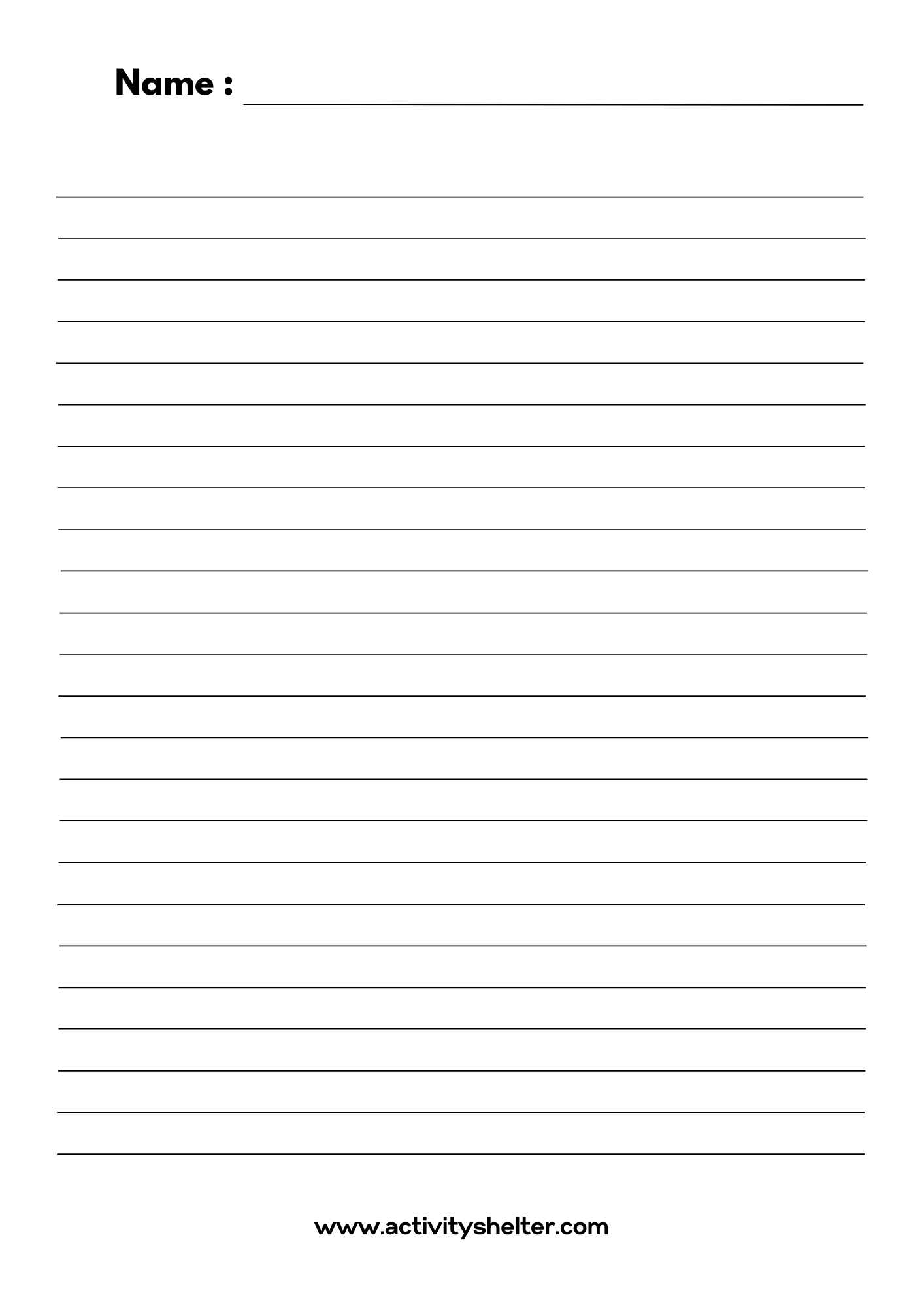 Printable Lined Paper Template