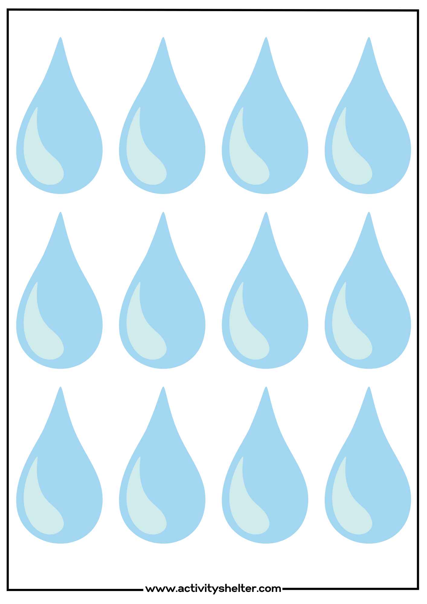 Printable Raindrop Template