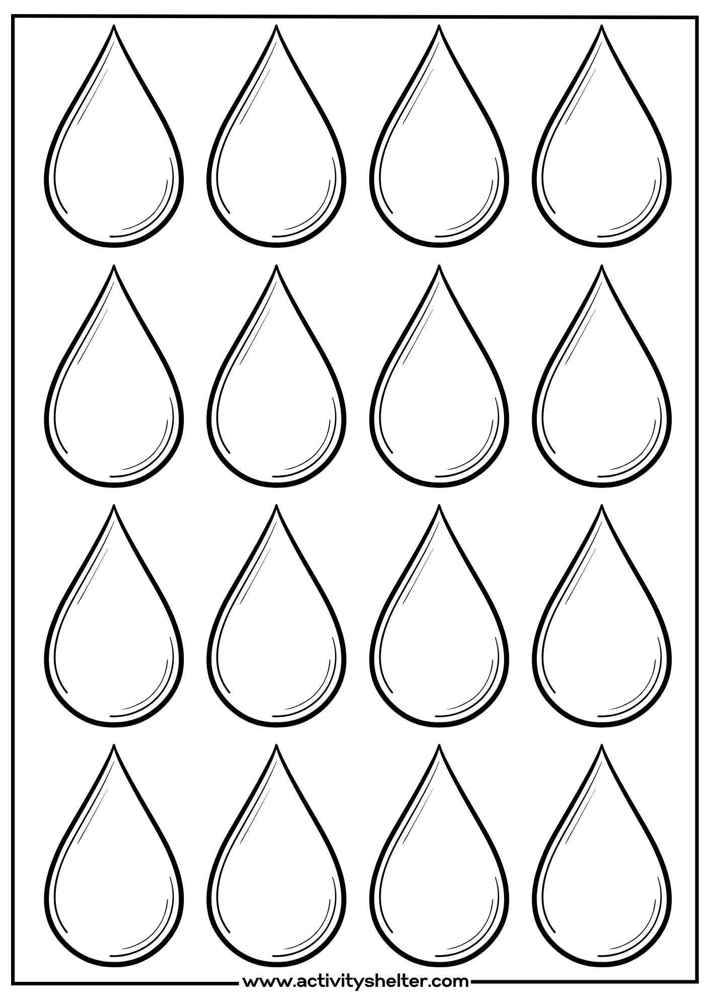 Printable Raindrops