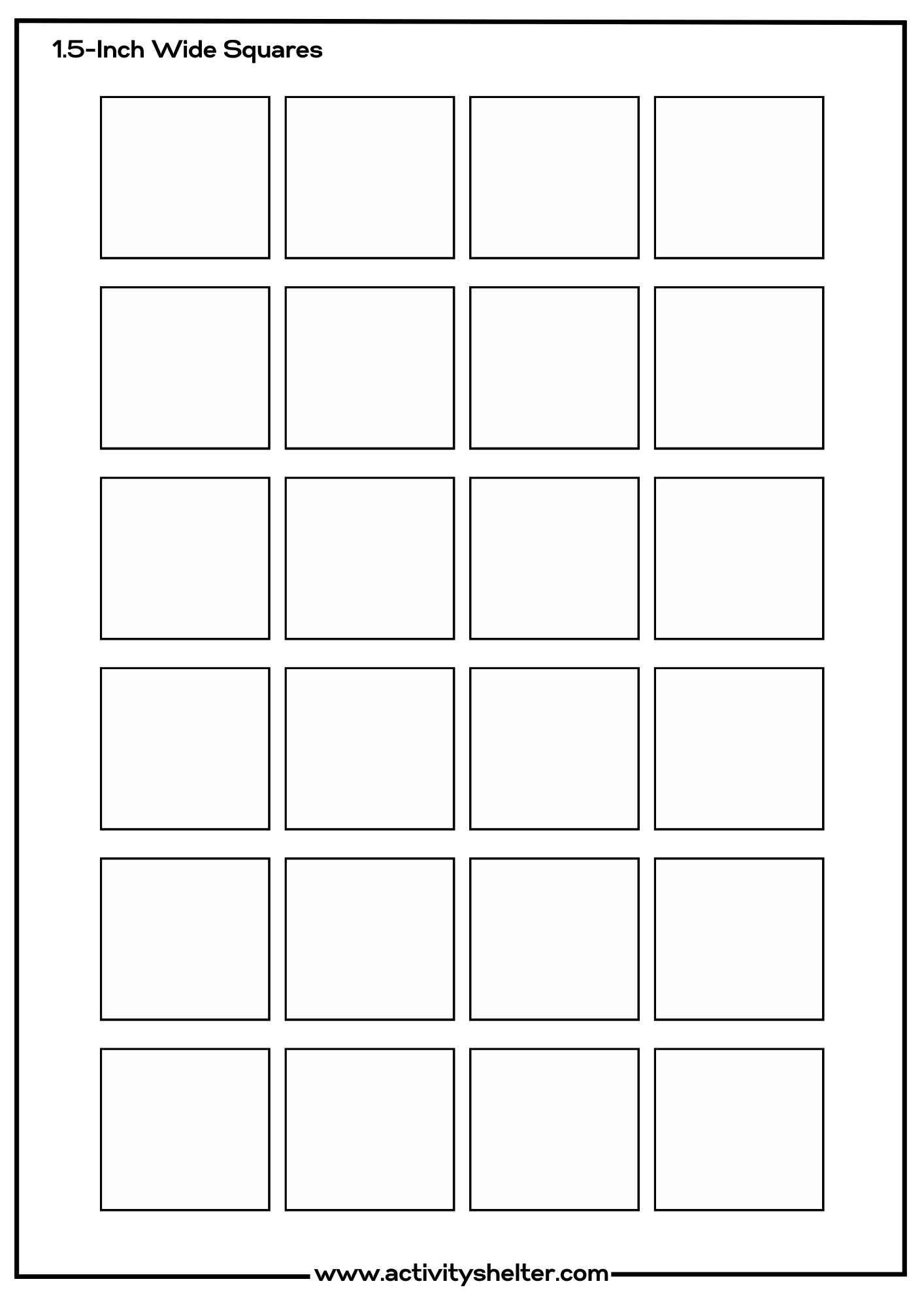 Printable Square 1.5-Inch Wide