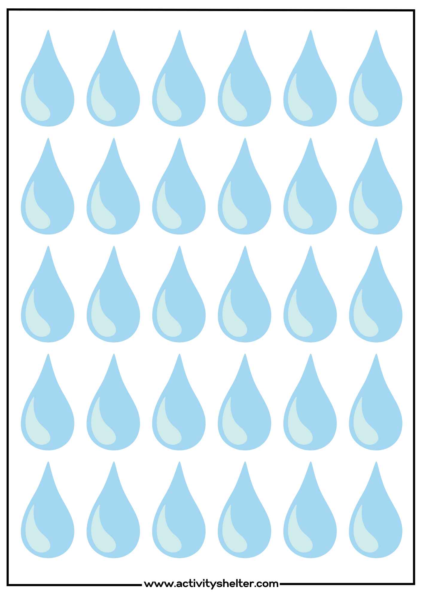 Raindrop Printable Template