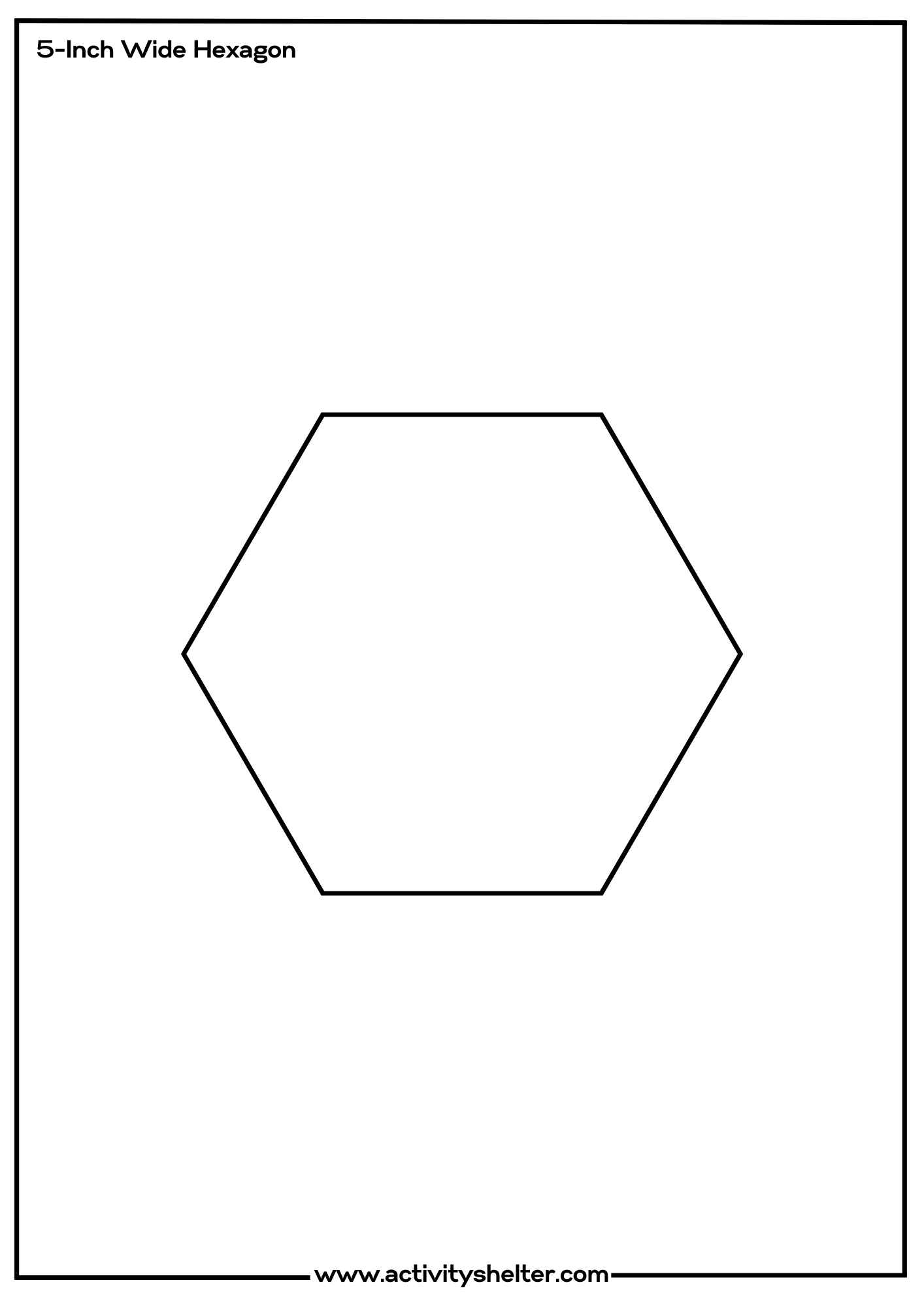 Template for Hexagon 5-Inch Wide