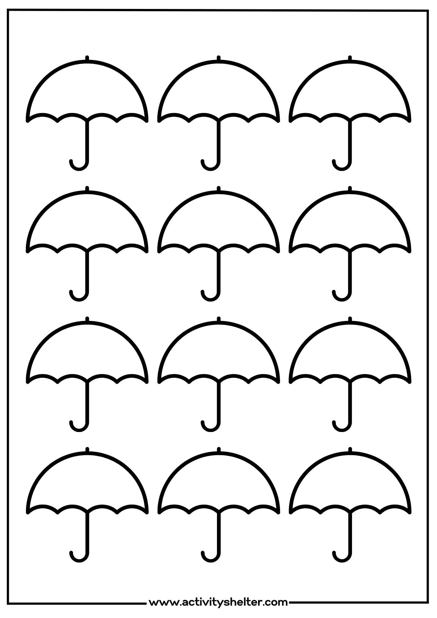 Umbrella Template Printable