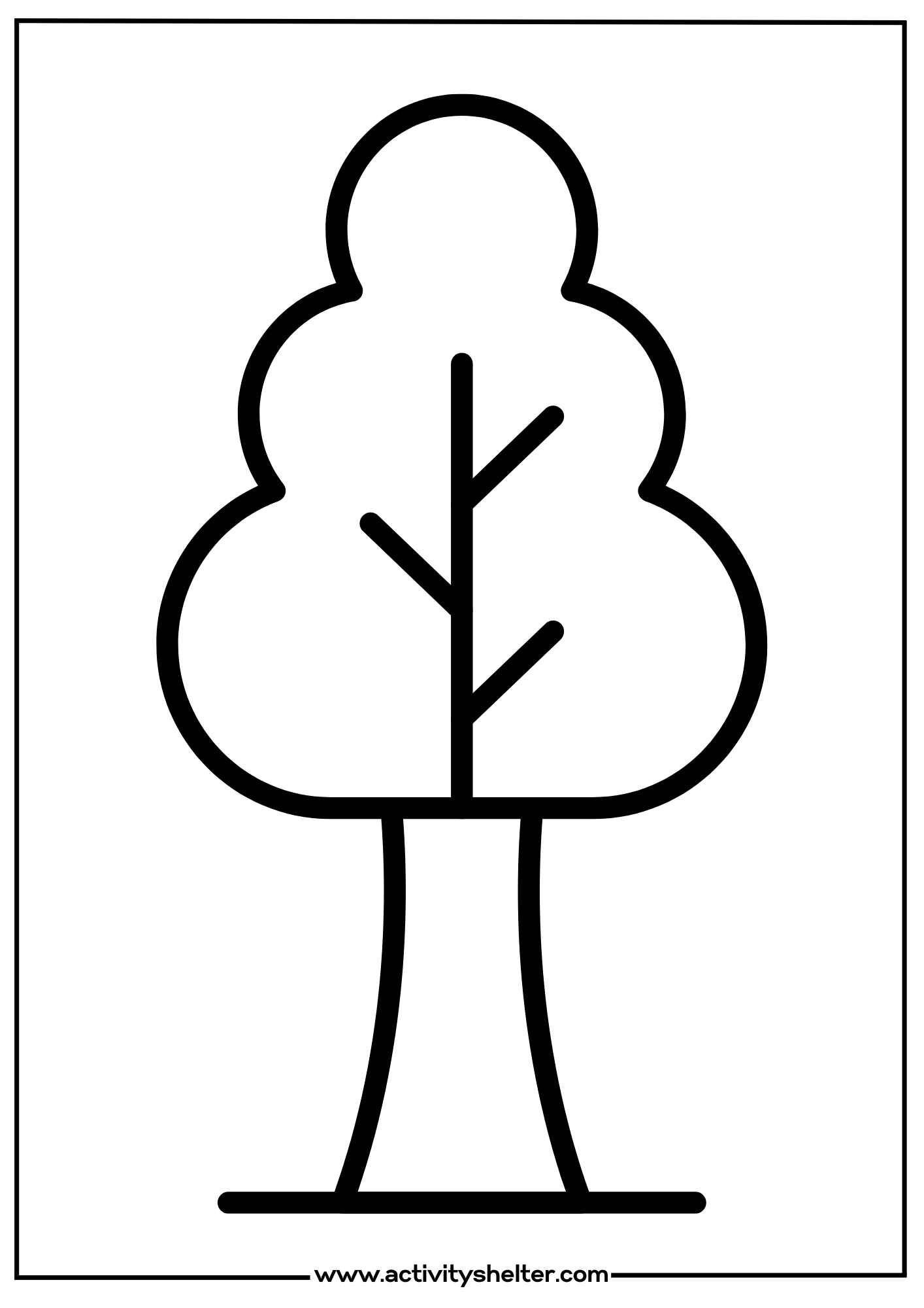 printable outlines of trees