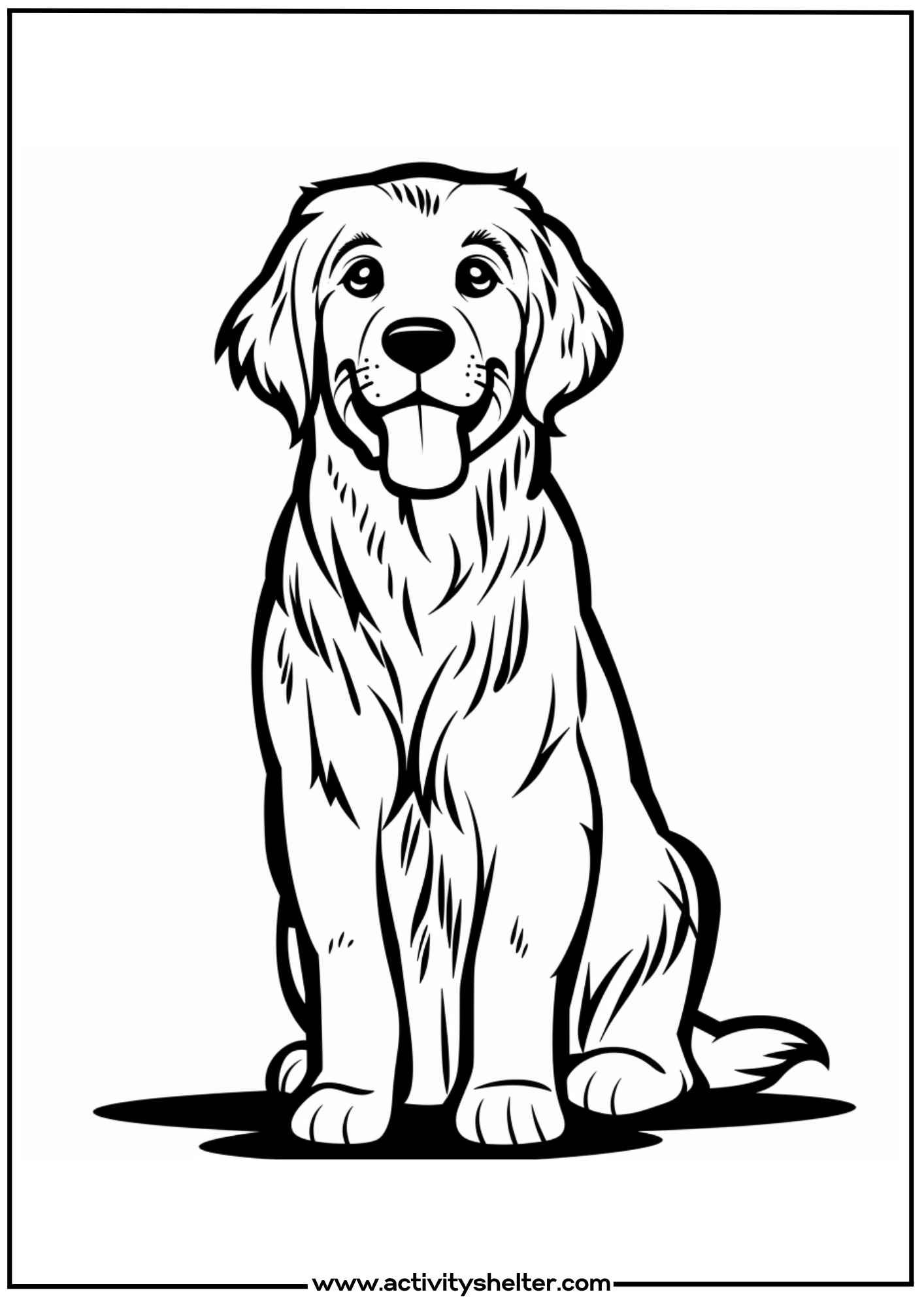 Golden Retriever Coloring Page