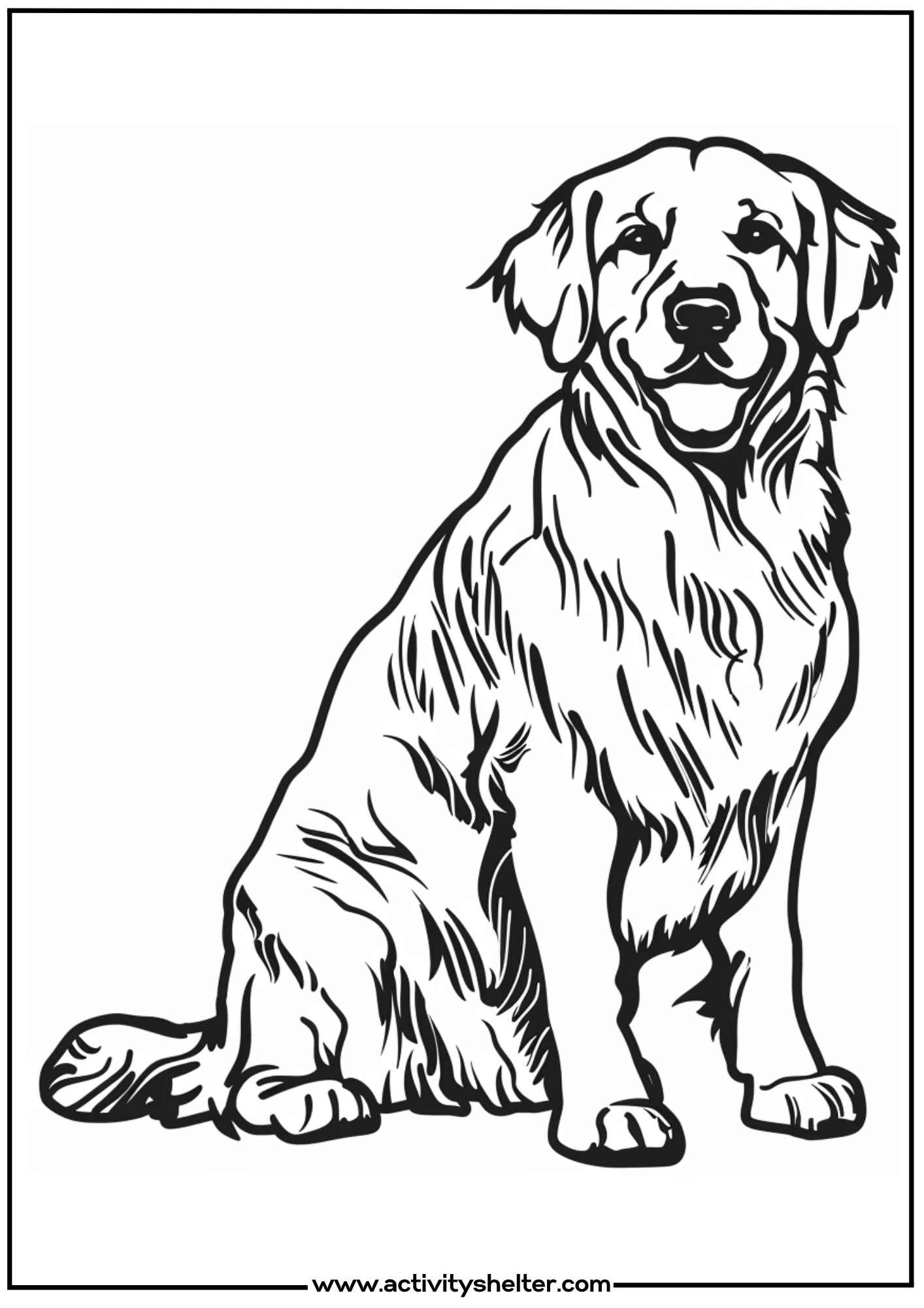 Golden Retriever Dog Coloring Pages