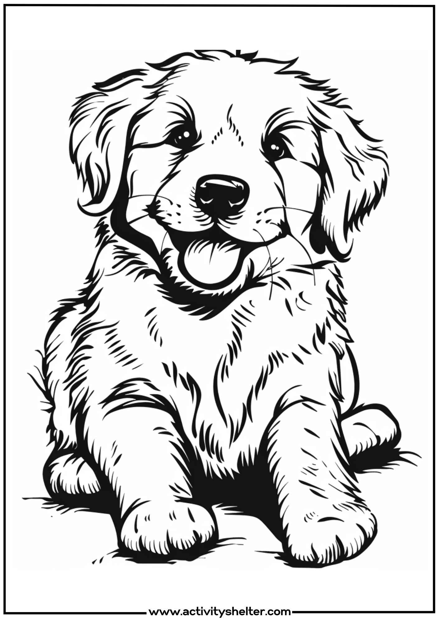 Golden Retriever Puppy Coloring Page